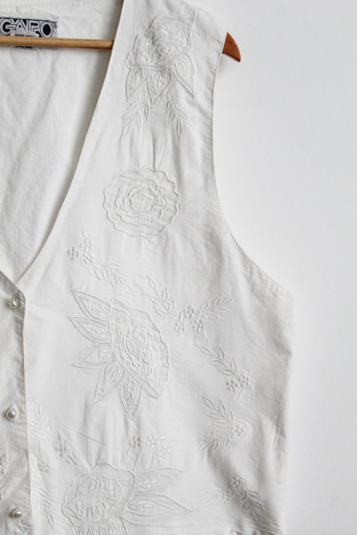 chamomile embroidered vest
