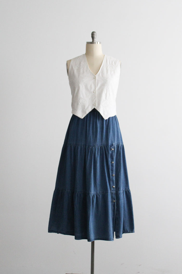 chamomile embroidered vest