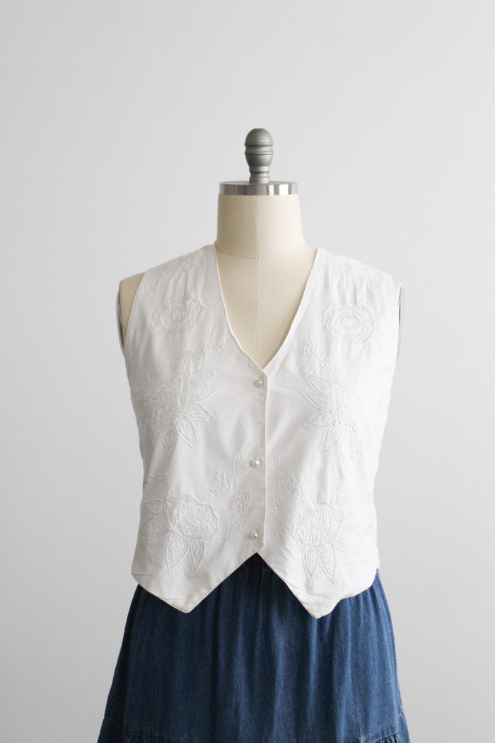 chamomile embroidered vest