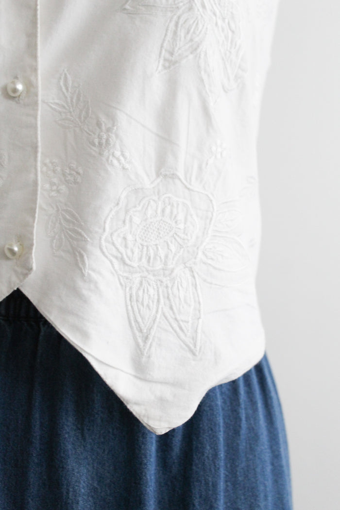 chamomile embroidered vest