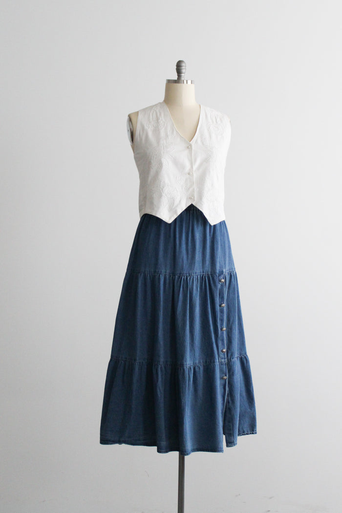 chamomile embroidered vest