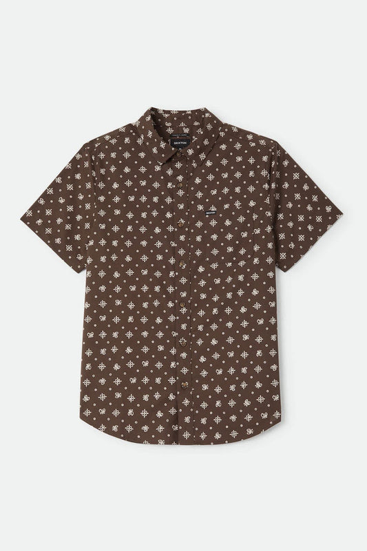 Men's Charter Print Shirt in the color Walnut Brown Bandana - Front Product View