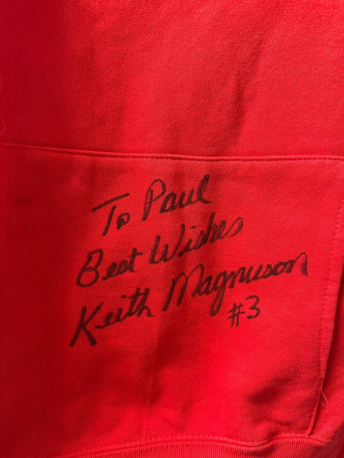 Chicago Blackhawks NHL Signed Hoodie -  Keith Magnuson - XL - Ice Hockey Team Merchandise