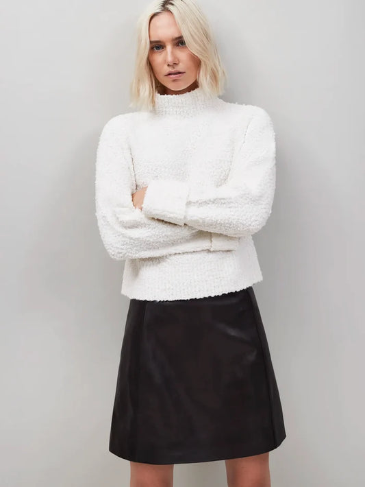Chocolate Brown Leather Mini Skirt