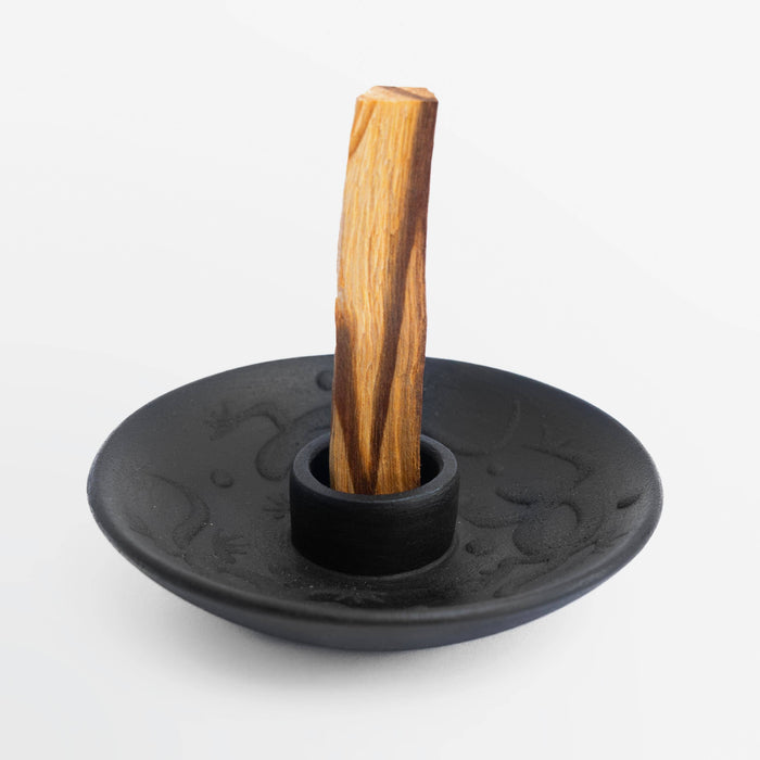 Chuculanas Ceramics Palo Santo Holder Black Matte | Geometric