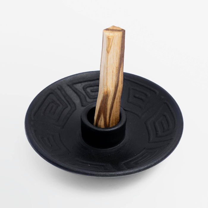 Chuculanas Ceramics Palo Santo Holder Black Matte | Geometric