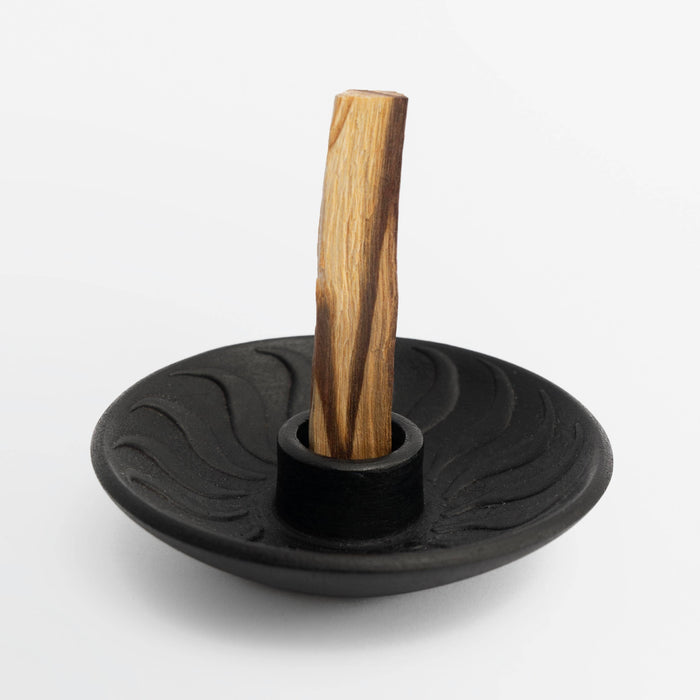 Chuculanas Ceramics Palo Santo Holder Black Matte | Geometric