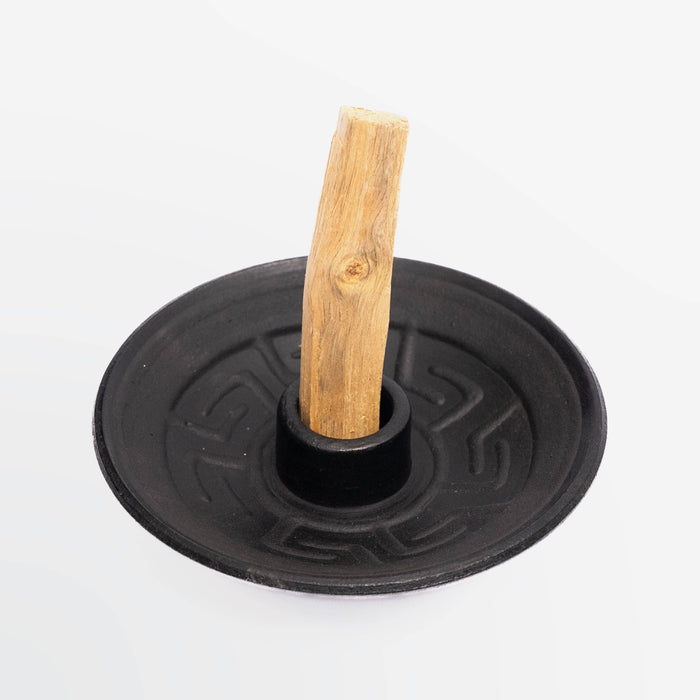 Chuculanas Ceramics Palo Santo Holder Black Matte | Geometric