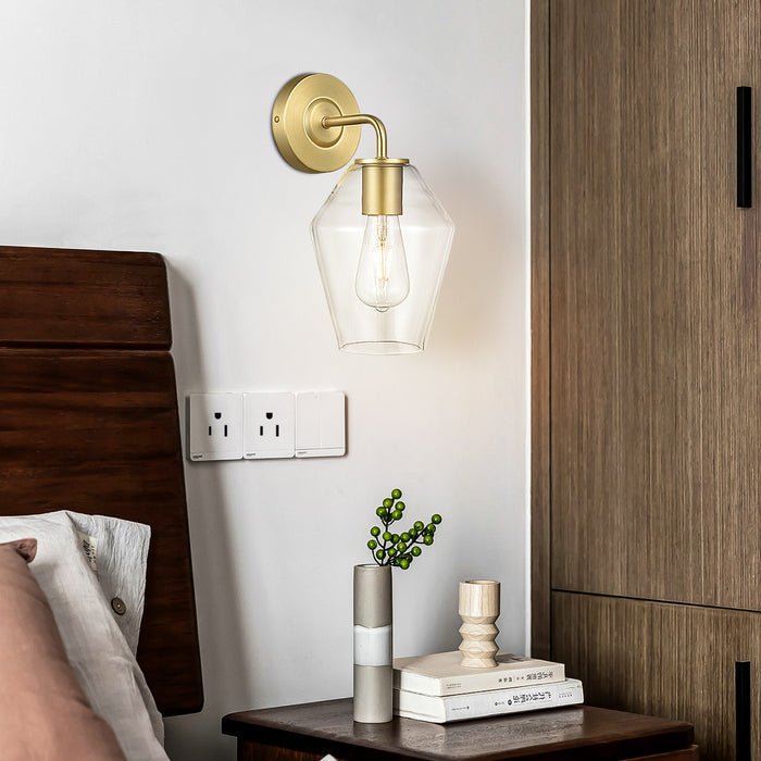 Clare Wall Sconce | Brushed Brass/Clear