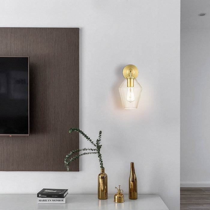 Clare Wall Sconce | Brushed Brass/Clear