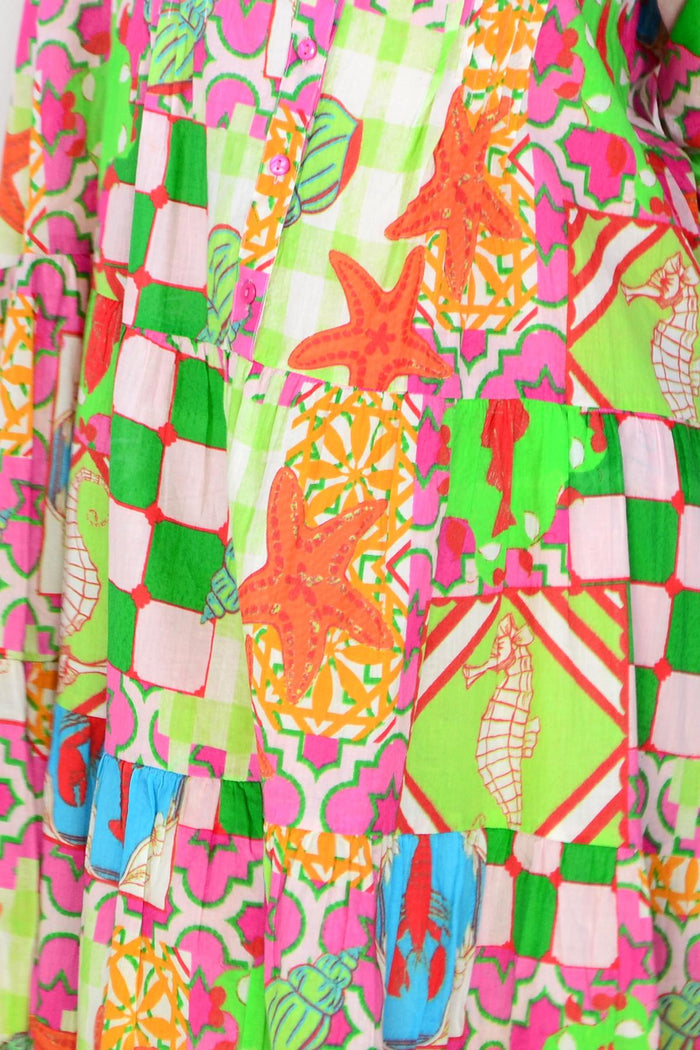 One Summer Coastal Vacation Beth tunic dress featuring lightweight fabric, relaxed fit, and coastal-inspired design.