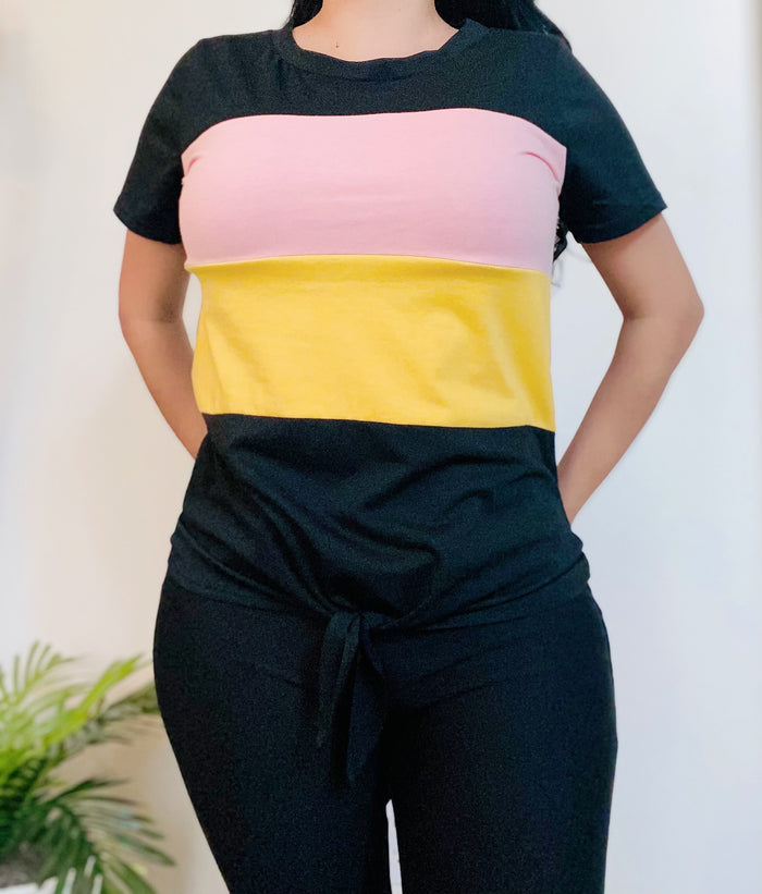 Color Block Panel front T-Shirt