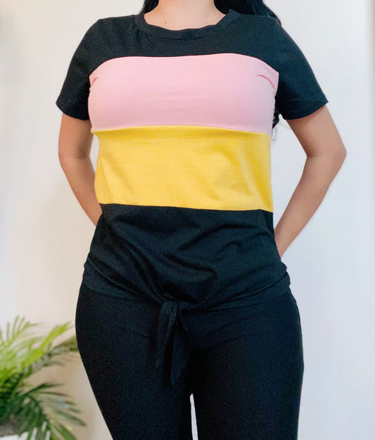 Color Block Panel front T-Shirt