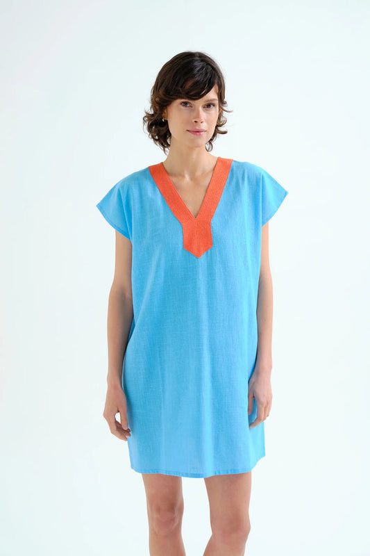 Compania Fantastica Short Kaftan in Blue