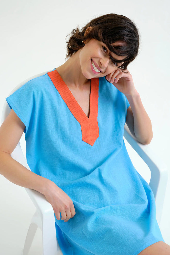 Compania Fantastica Short Kaftan in Blue