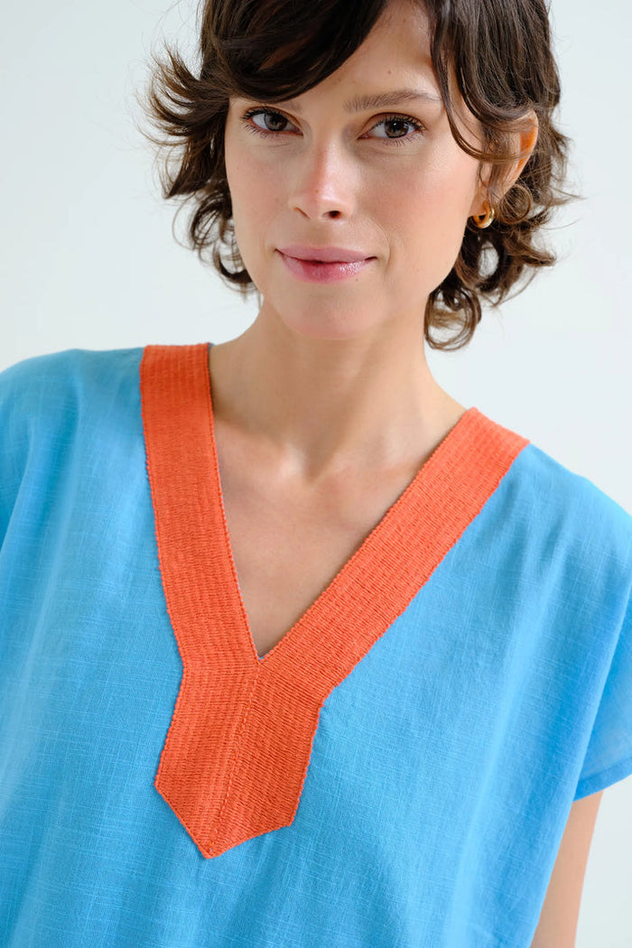 Compania Fantastica Short Kaftan in Blue