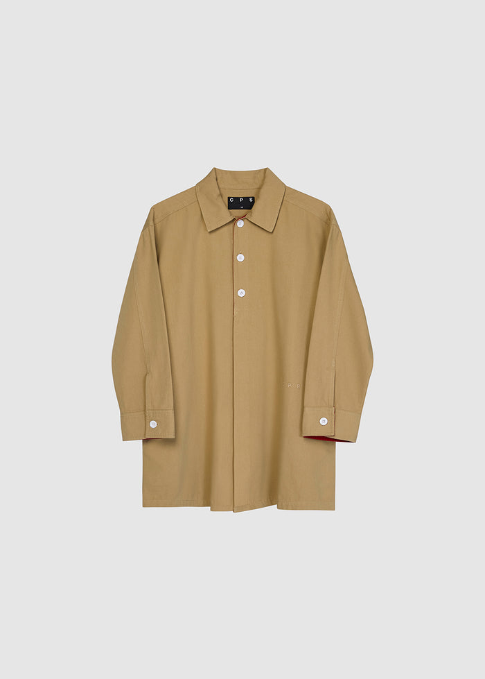 CONTRAST ROLLED-UP SLEEVE SHIRT