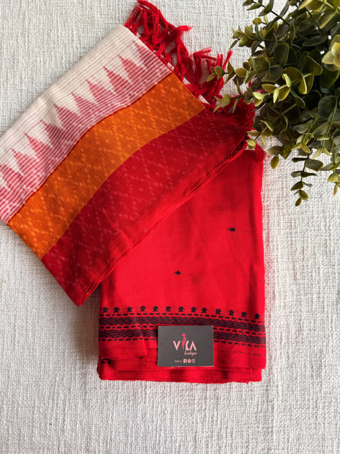 Cotton suit set with ikat cotton dupatta