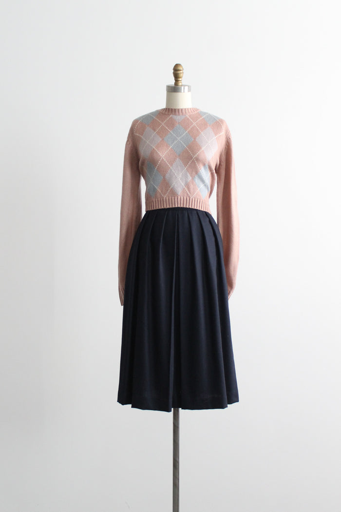 cropped argyle sweater