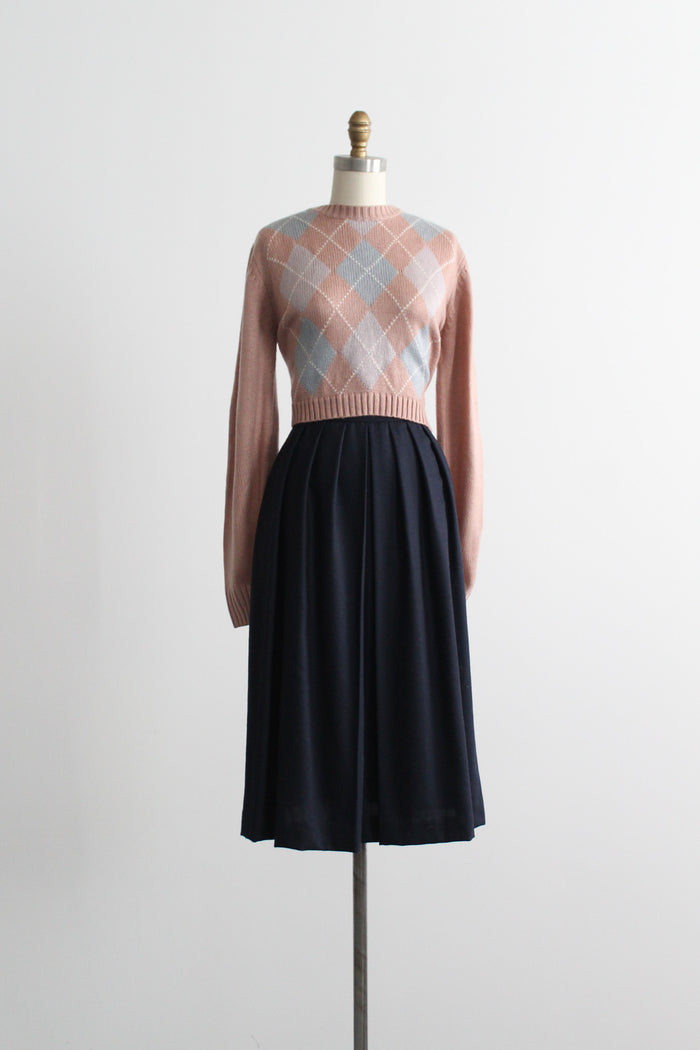 cropped argyle sweater