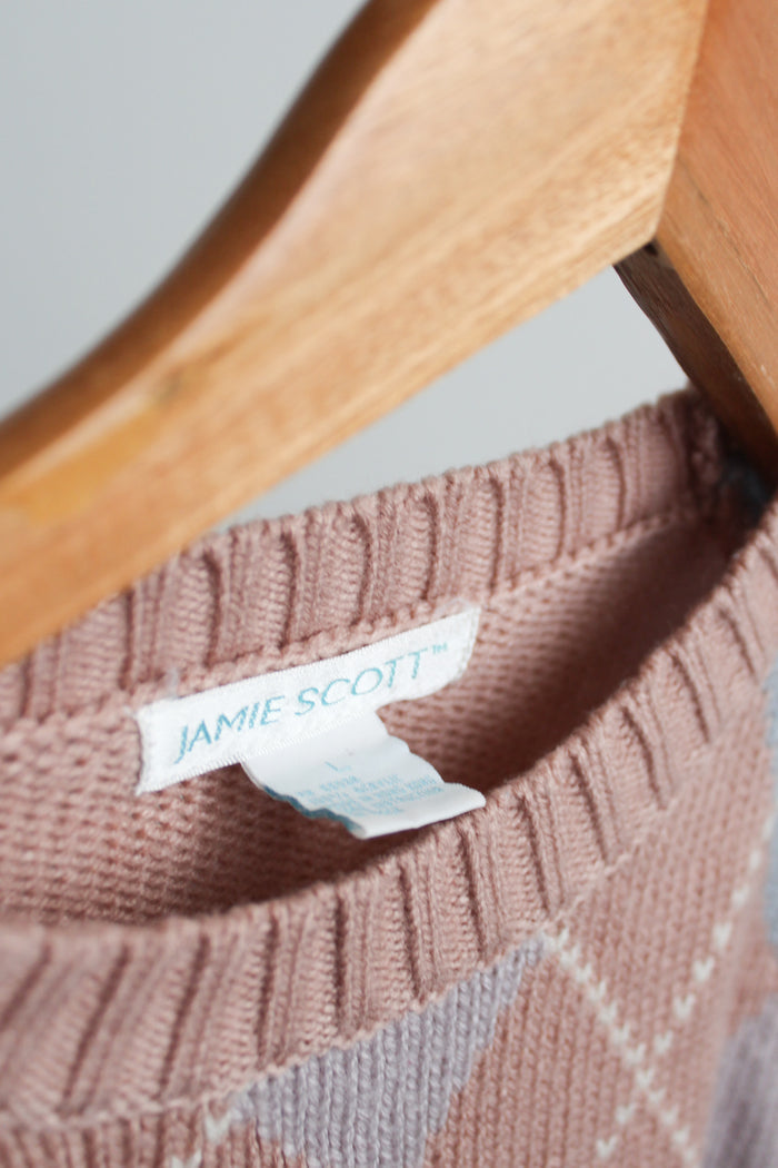 cropped argyle sweater