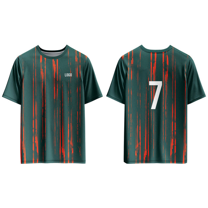 Custom Soccer T-Shirt - Vertical Stripe - Personalized Gear