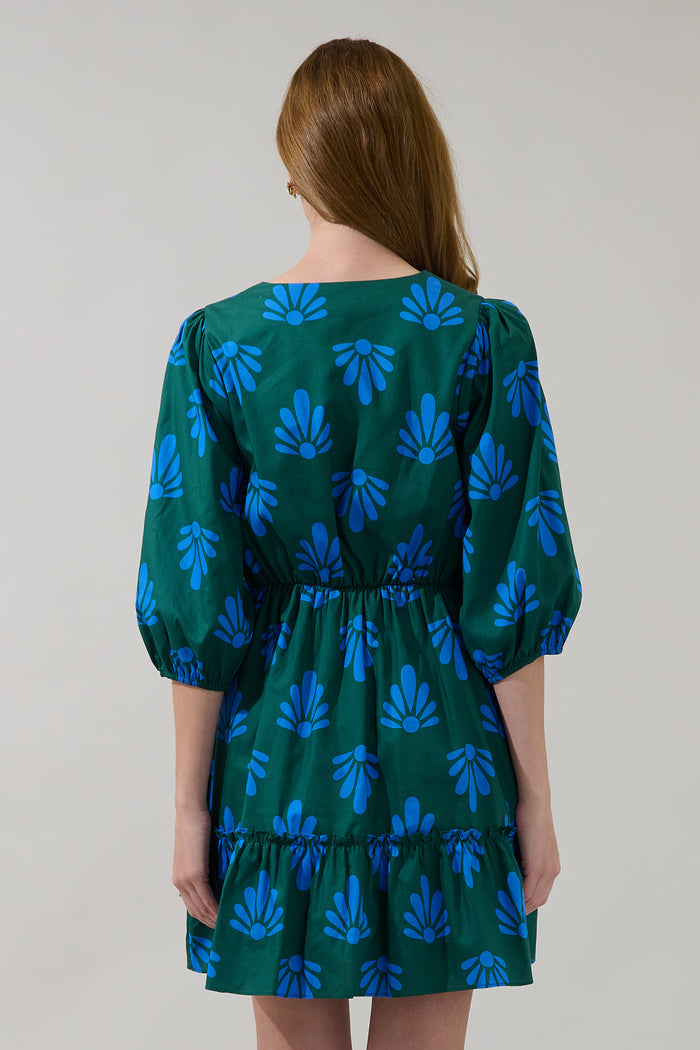 Dania Ruffle Mini Dress Geo