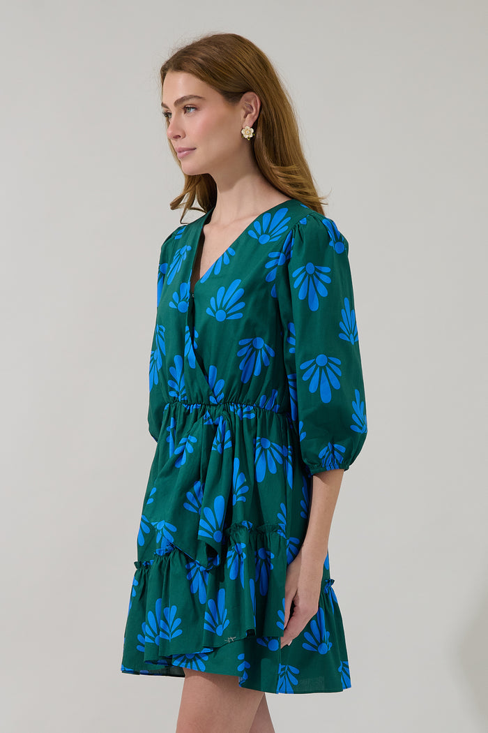 Dania Ruffle Mini Dress Geo