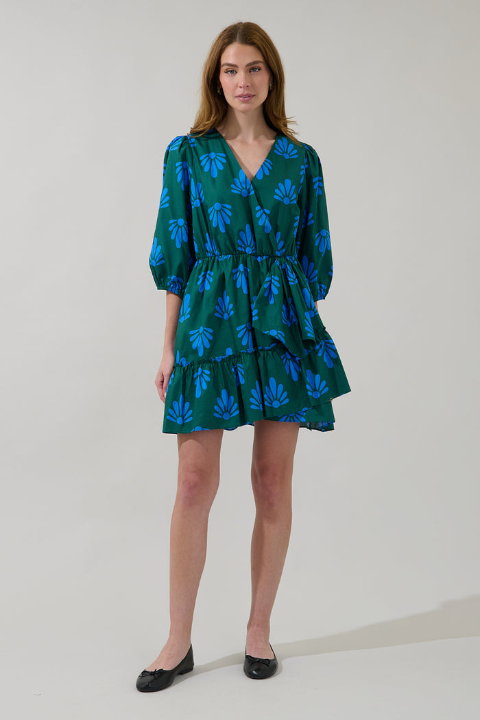 Dania Ruffle Mini Dress Geo