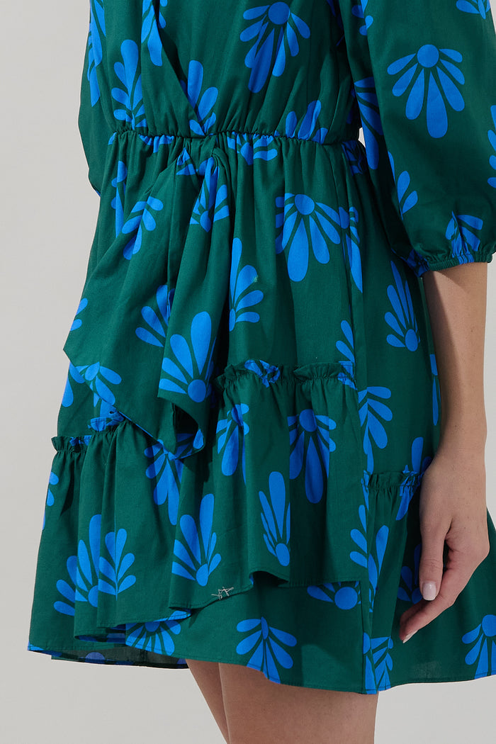 Dania Ruffle Mini Dress Geo
