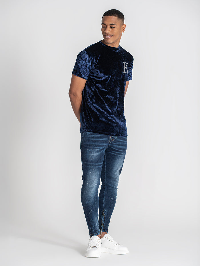 t-shirts / Dark Blue K Velvet Tee