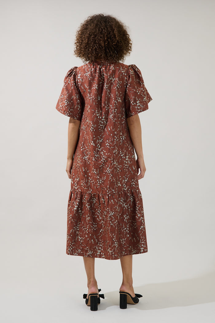 Darlean Jacquard Midi Dress Floral