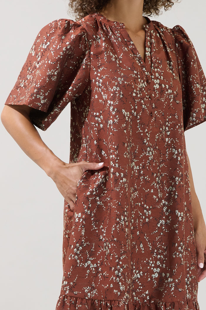 Darlean Jacquard Midi Dress Floral