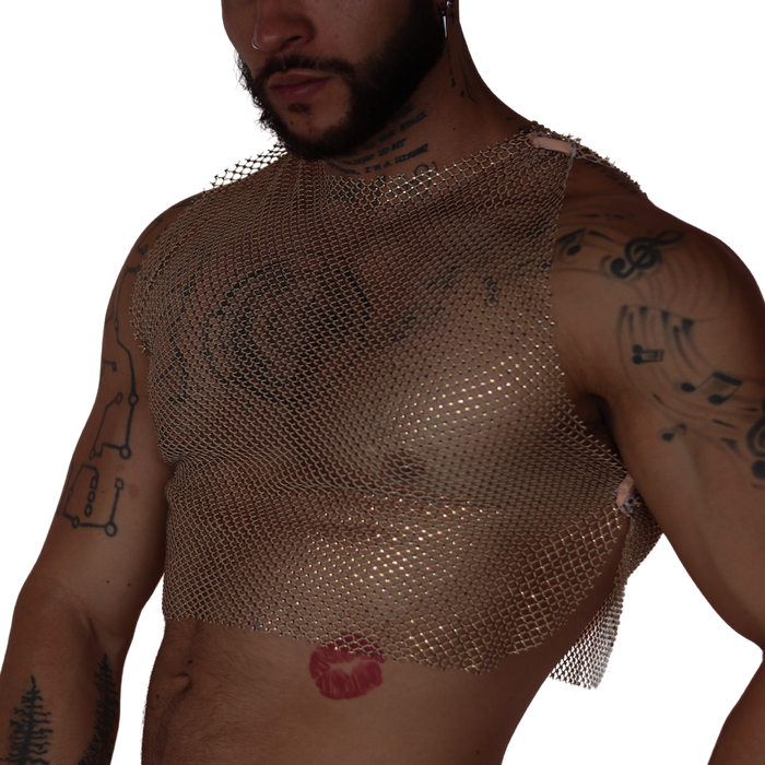 Diamond Beige Crop Top vista frontal de Gigo Underwear