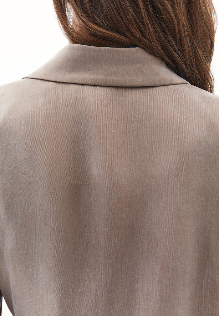 Double Breasted Blazer Jacket - DESERT TAUPE