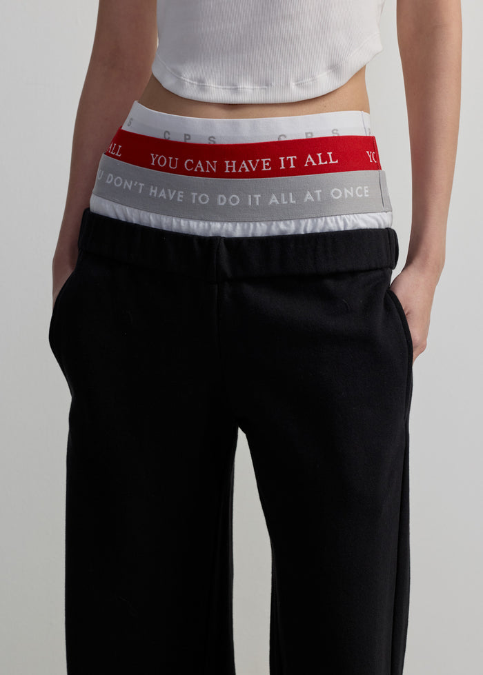 DOUBLE WAISTBAND STRAIGHT-LEG PANTS