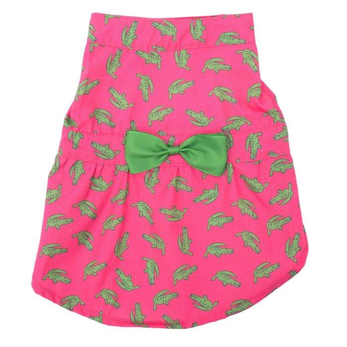 ALLIGATORS-PINK-LIME-DOG-DRESS