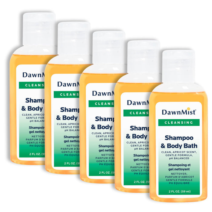 Dukal DawnMist Shampoo & Body Bath with Dispensing Cap, 2 oz. Bottle (Pack of 5)