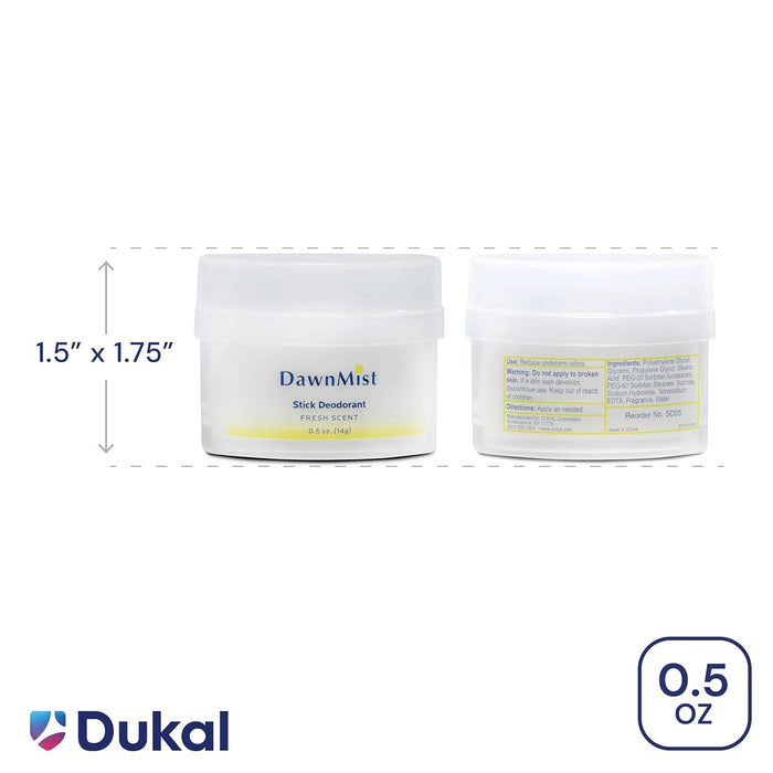 Dukal DawnMist Stick Deodorant, 0.5 oz – Clear Formula, Fresh & Clean Scent – Convenient Travel Size