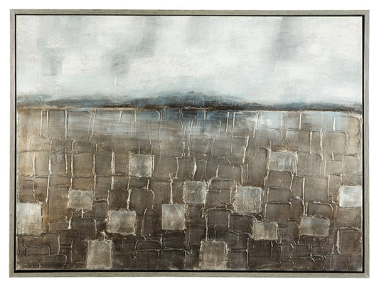Dzigbode A8000121 BlueSilver Finish Wall Art