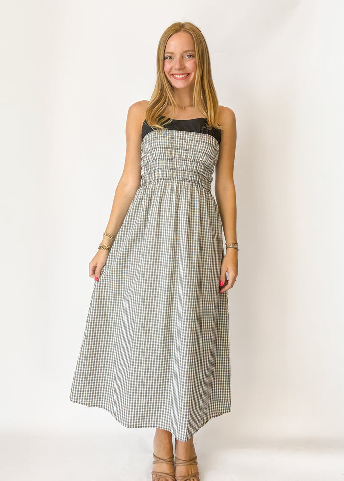 Elan Ellie Gingham Maxi Dress