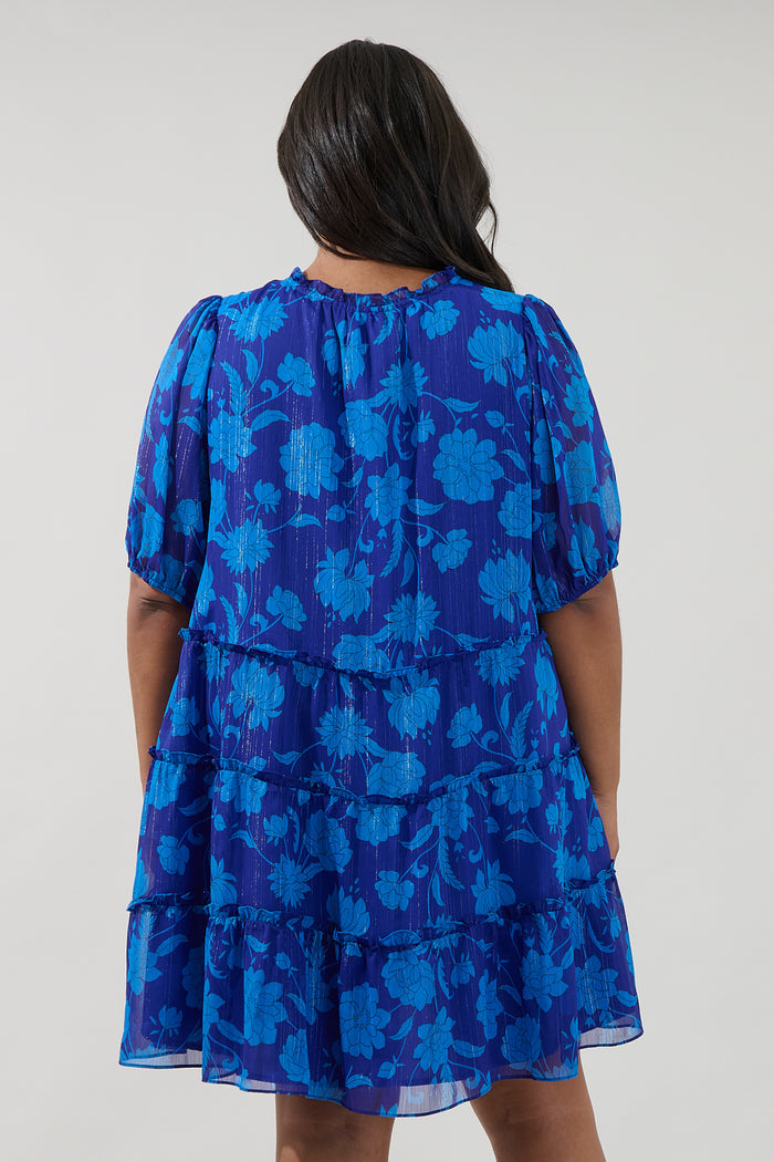 Elenia Tiered Shift Mini Dress Midnight Curve
