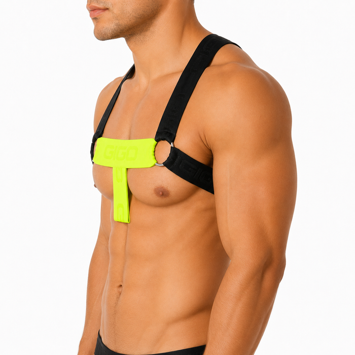 Flux Yellow Harness vista frontal de Gigo Underwear