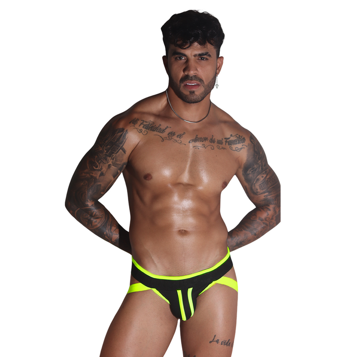 Flux Yellow Jockstrap en modelo de Gigo Underwear