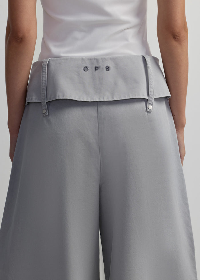 FOLD-OVER WAIST WIDE-LEG PANTS