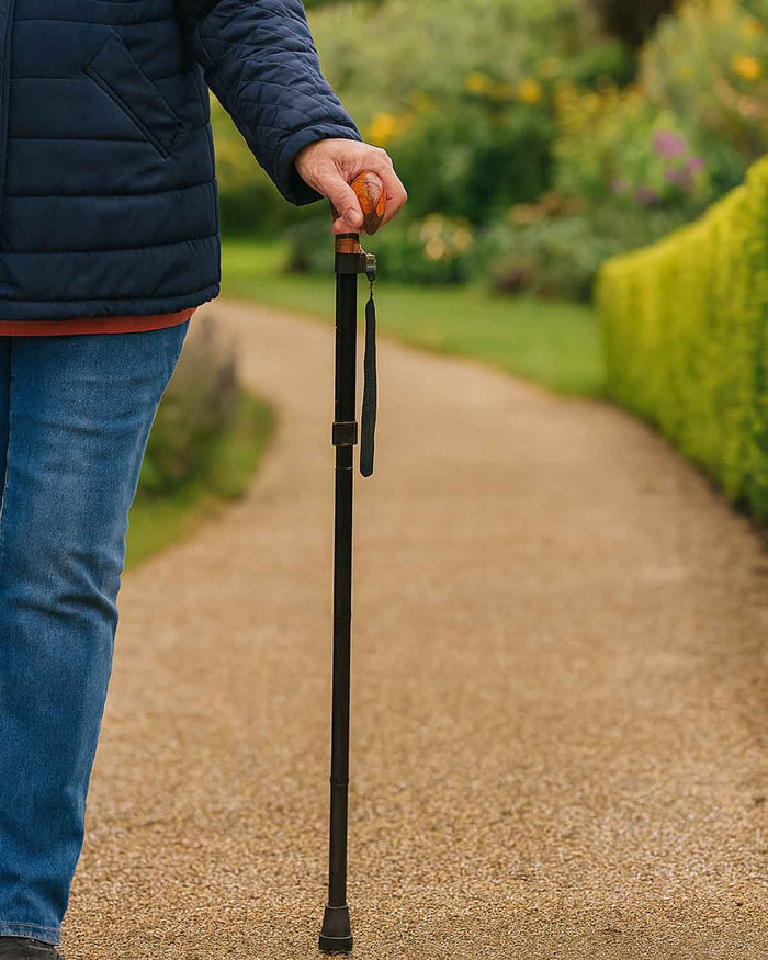 Folding Walking Stick - Black - Country Collection