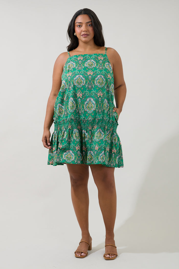 Francia Shift Mini Dress Paisley Curve