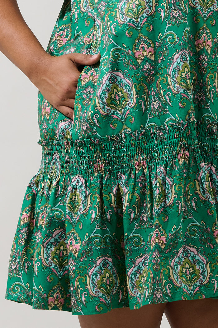 Francia Shift Mini Dress Paisley Curve