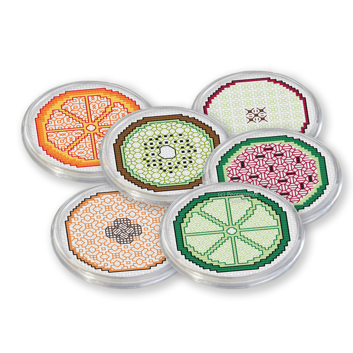 Fruit Coasters Blackwork Pattern by Peppermint Purple