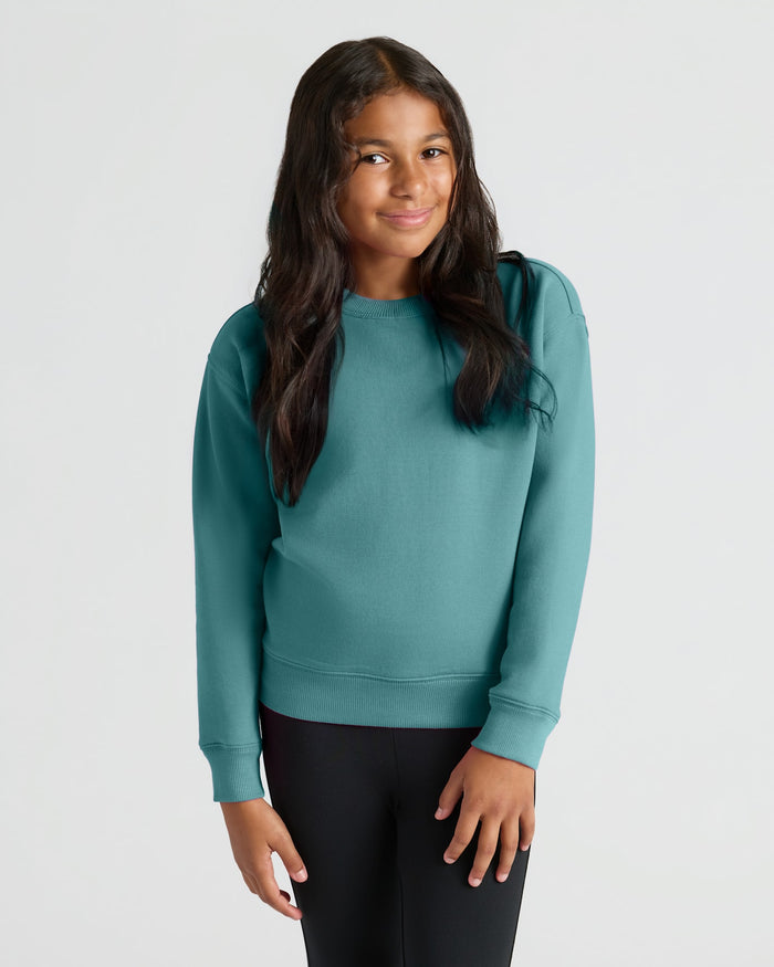 Girl in Girls Stormcloud Slouch Pullover Crew & Relaxed Joggers.